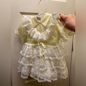 Vintage Merry Girl Yellow Ruffle Party Kids dress 2T